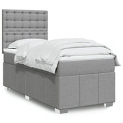 Boxspring met matras 100x200 cm grijs