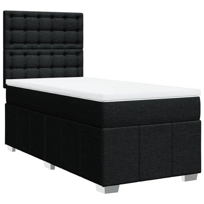Boxspring met matras stof zwart 100x200 cm