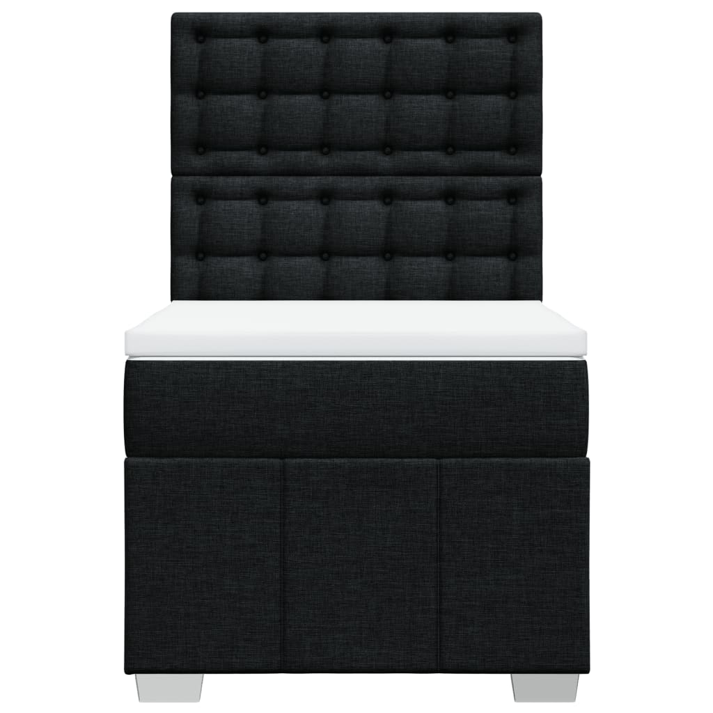 Boxspring met matras stof zwart 100x200 cm