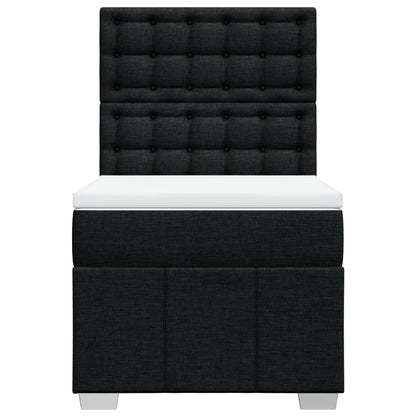 Boxspring met matras stof zwart 100x200 cm