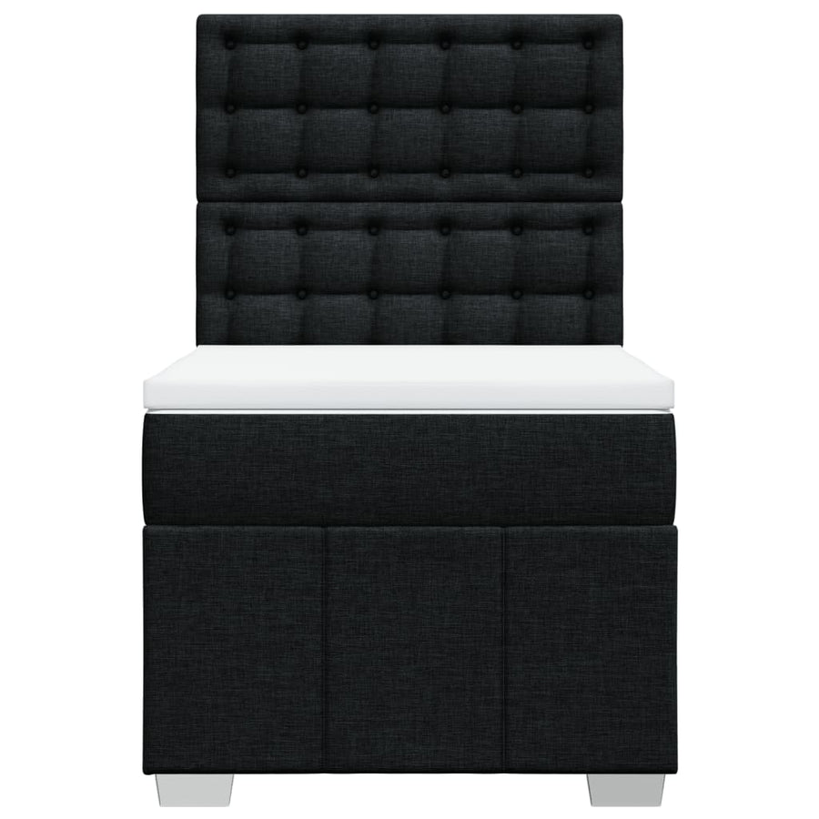 Boxspring met matras stof zwart 100x200 cm