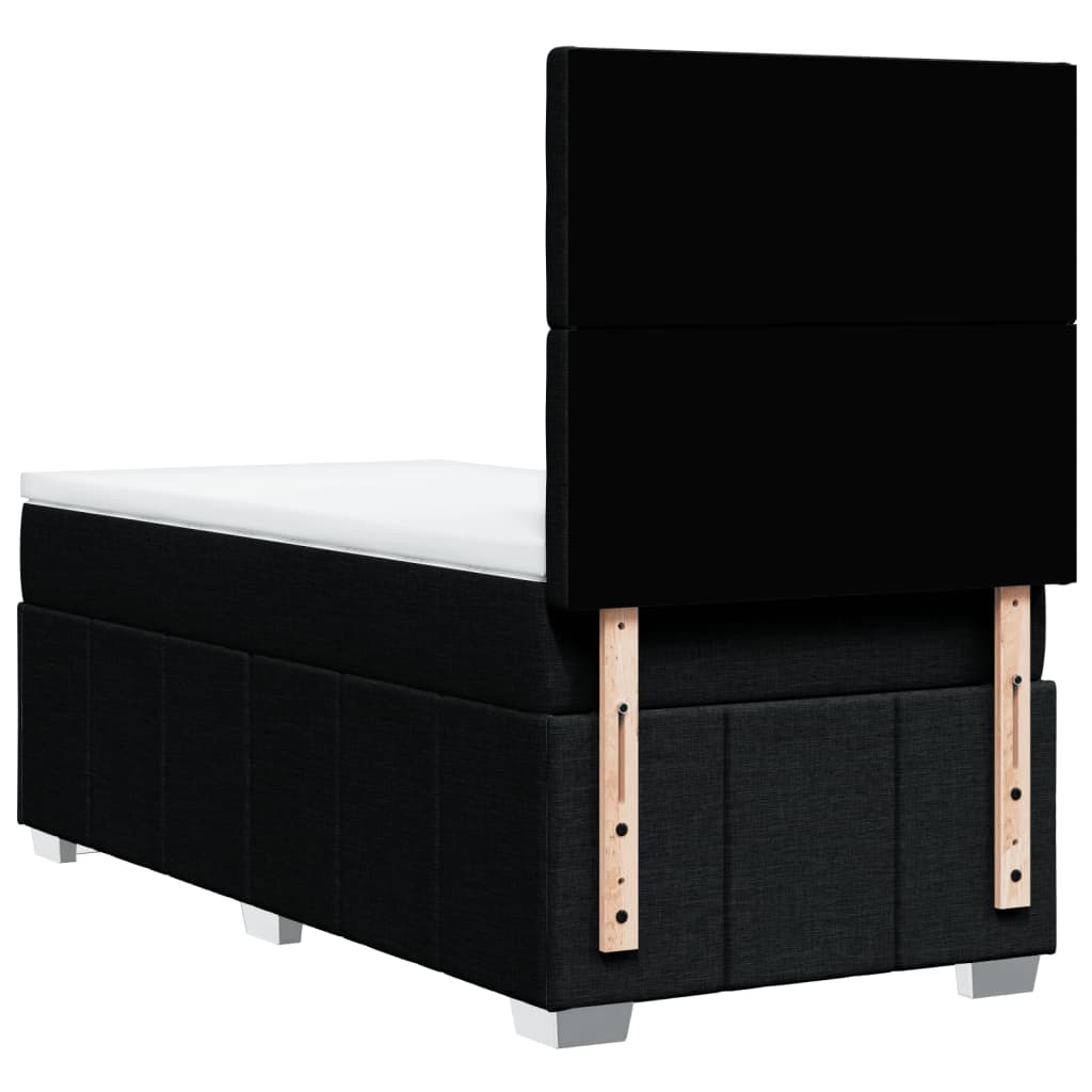 Boxspring met matras stof zwart 100x200 cm