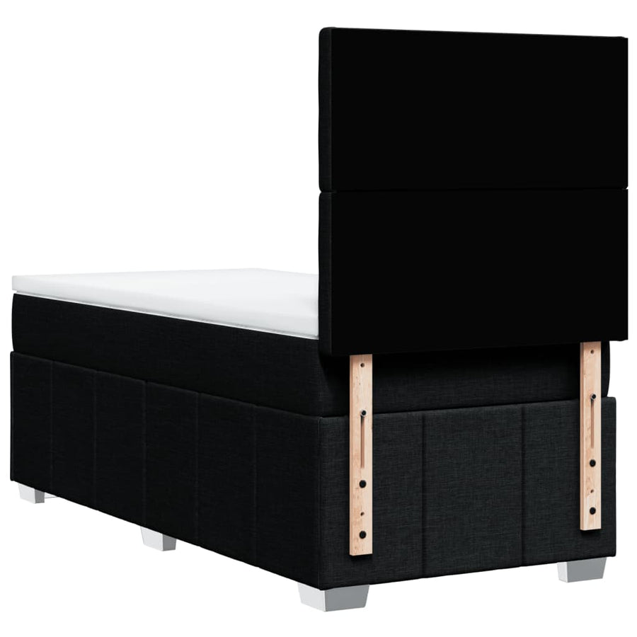 Boxspring met matras stof zwart 100x200 cm