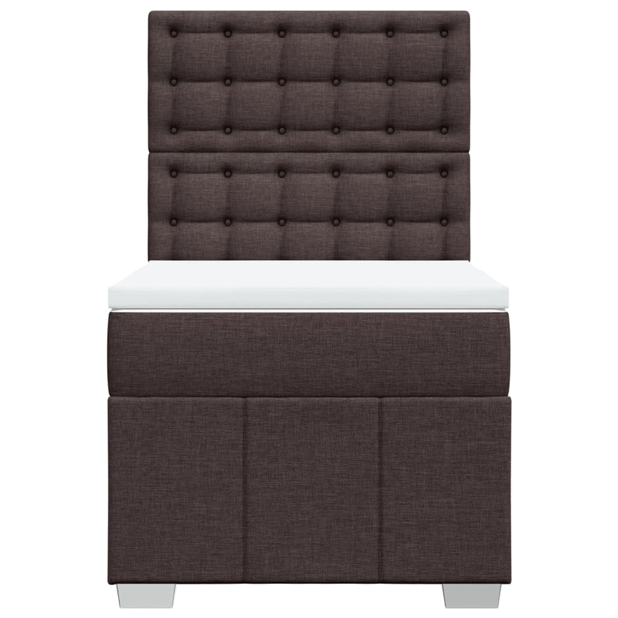 Boxspring met matras stof donkerbruin 100x200 cm