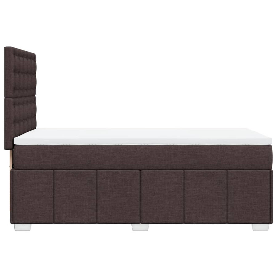 Boxspring met matras stof donkerbruin 100x200 cm