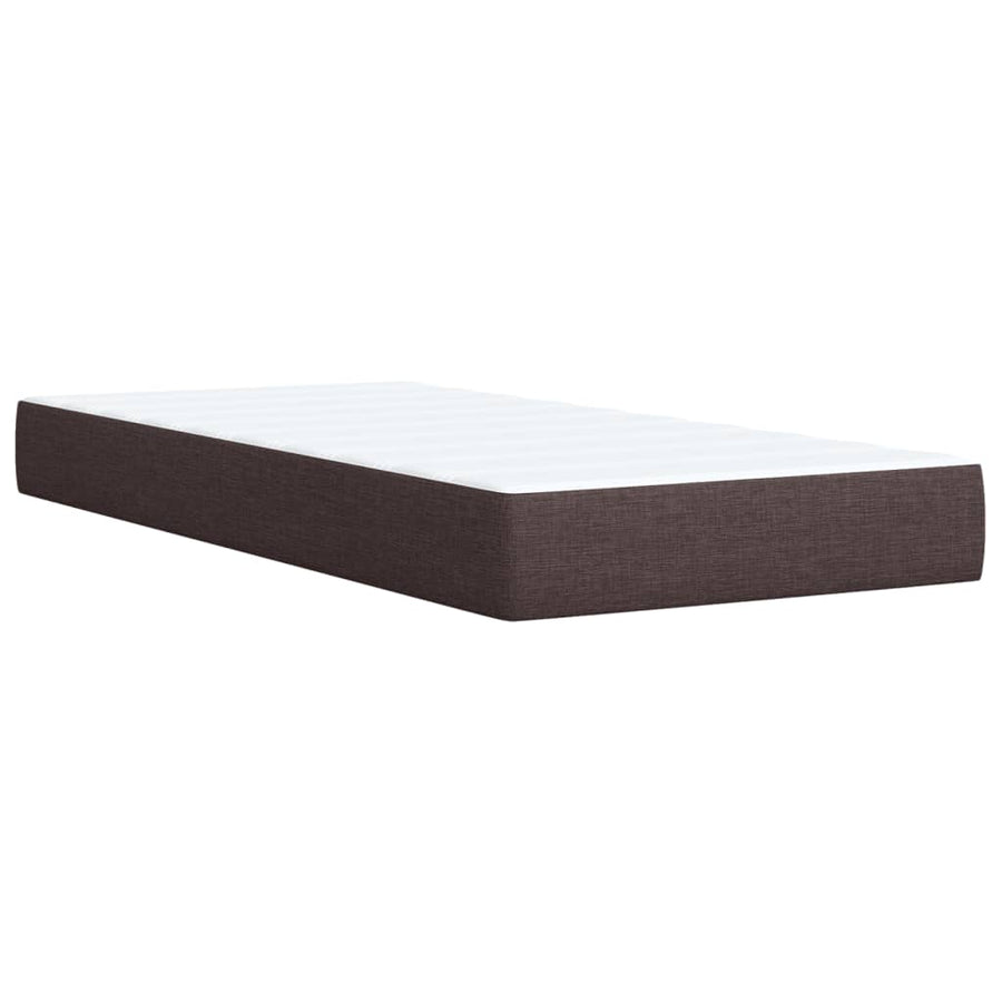 Boxspring met matras stof donkerbruin 100x200 cm
