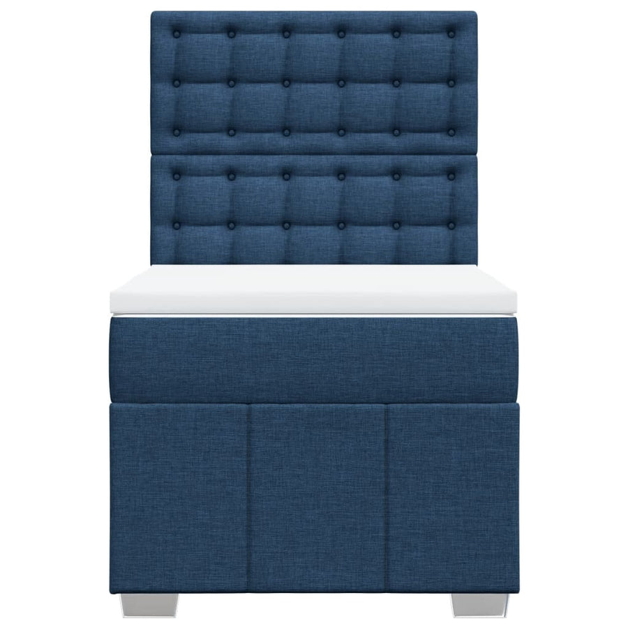 Boxspring met matras stof blauw 100x200 cm