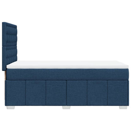 Boxspring met matras stof blauw 100x200 cm