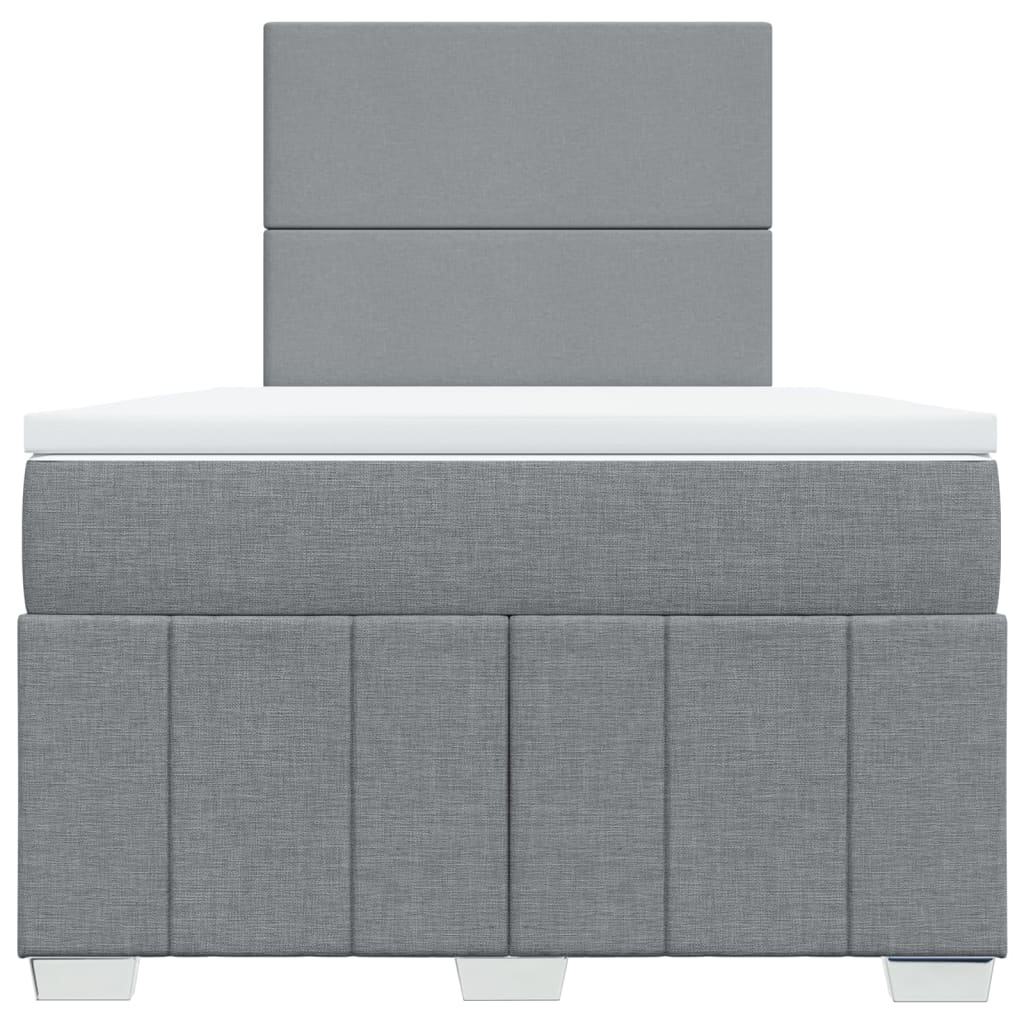 Boxspring met matras stof lichtgrijs 120x190 cm