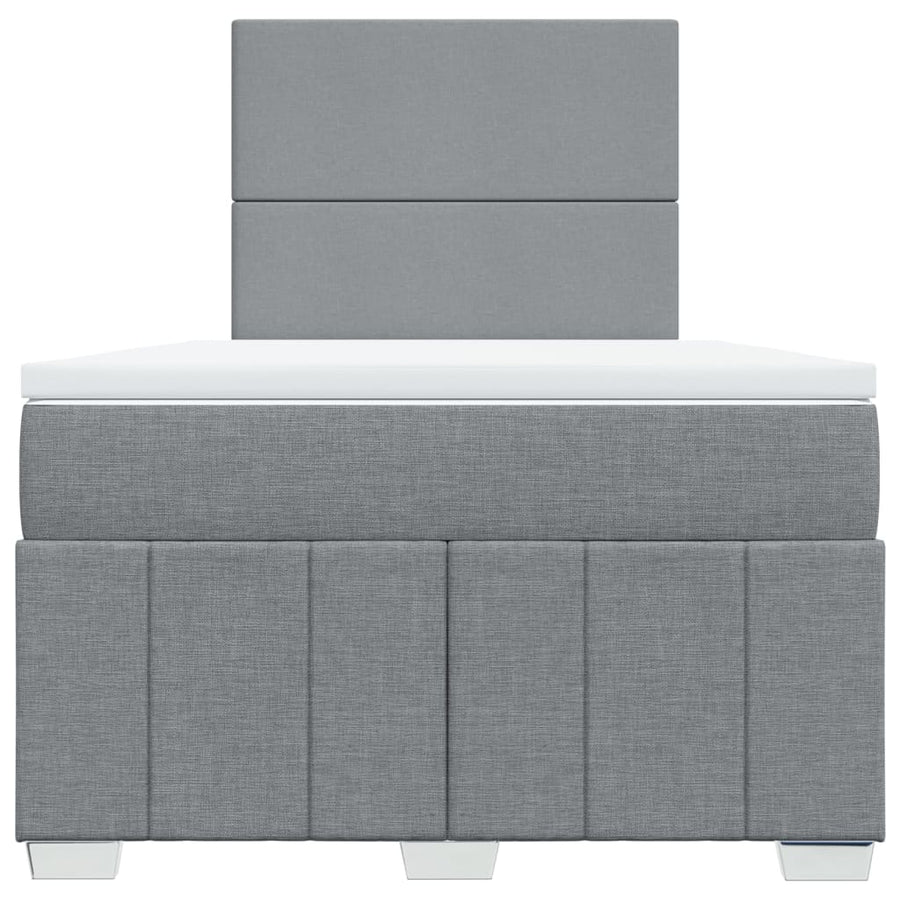 Boxspring met matras stof lichtgrijs 120x190 cm