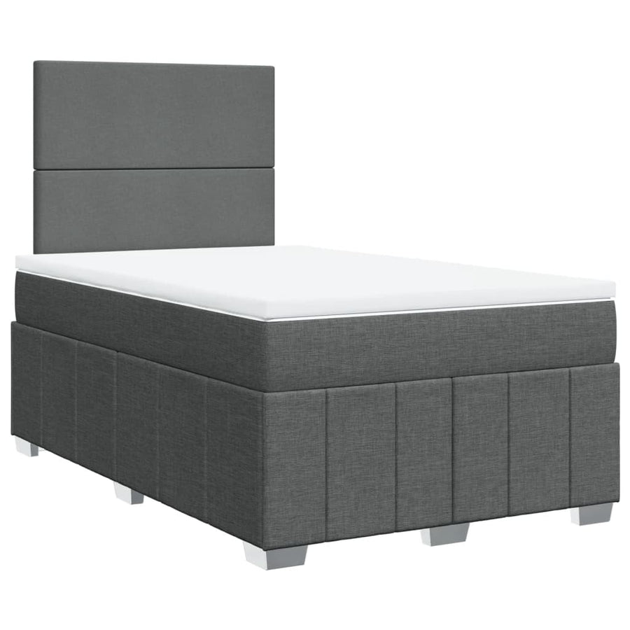 Boxspring met matras stof donkergrijs 120x190 cm