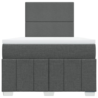 Boxspring met matras stof donkergrijs 120x190 cm