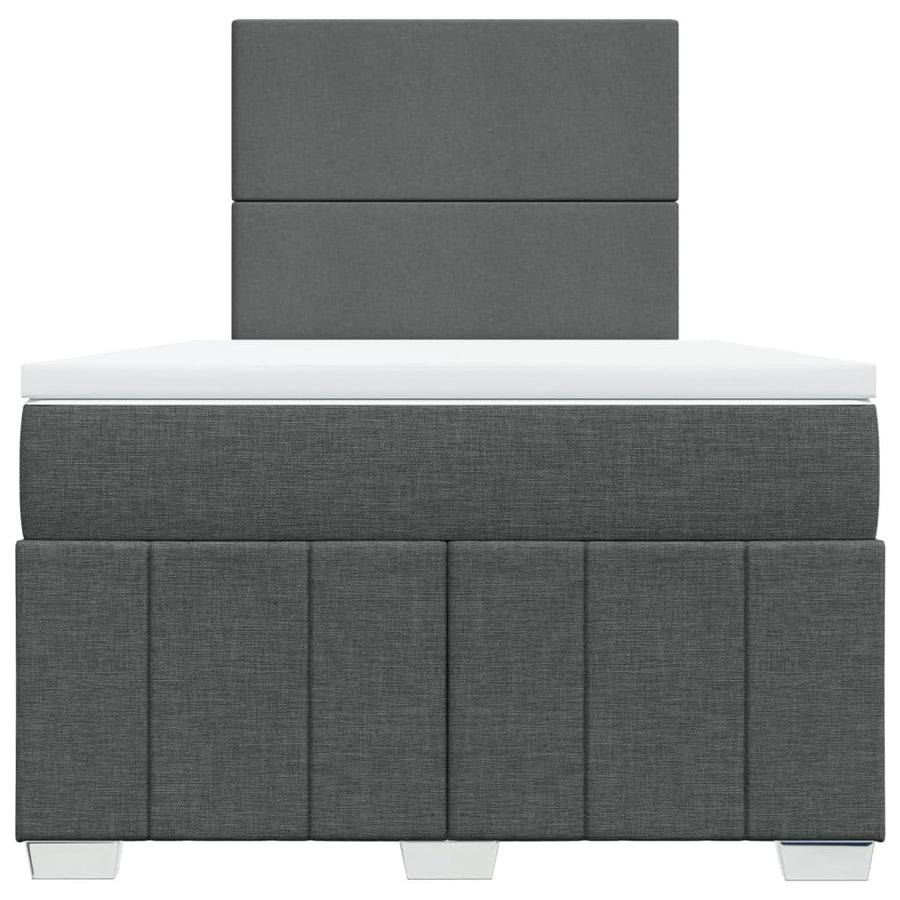 Boxspring met matras stof donkergrijs 120x190 cm
