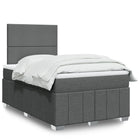 Box spring bed with dark gray fabric mattress 120x190 cm