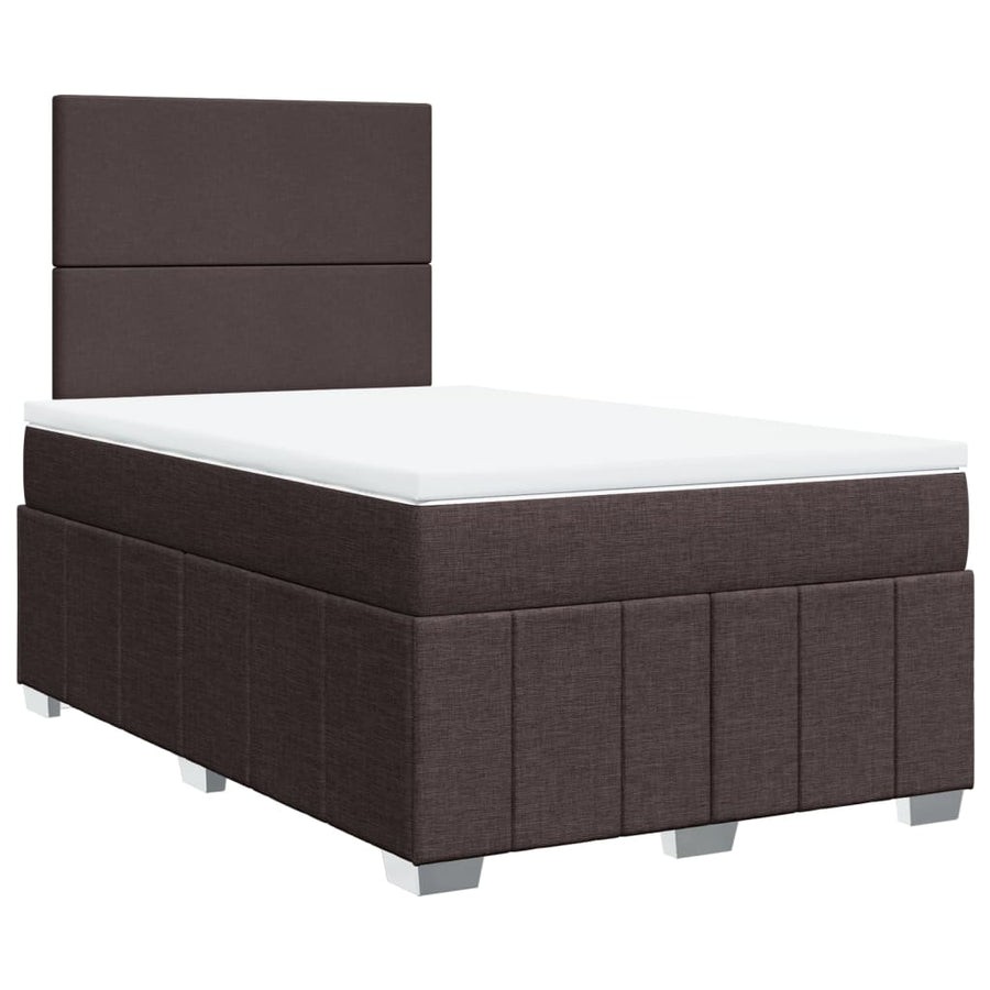 Boxspring met matras stof donkerbruin 120x190 cm