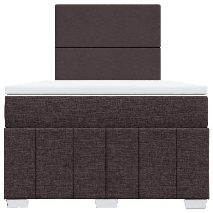 Boxspring met matras stof donkerbruin 120x190 cm