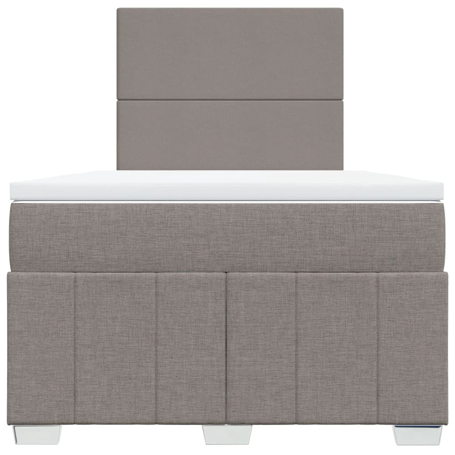 Boxspring met matras stof taupe 120x190 cm