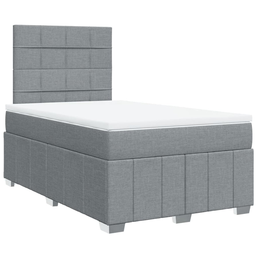 Boxspring met matras stof lichtgrijs 120x190 cm