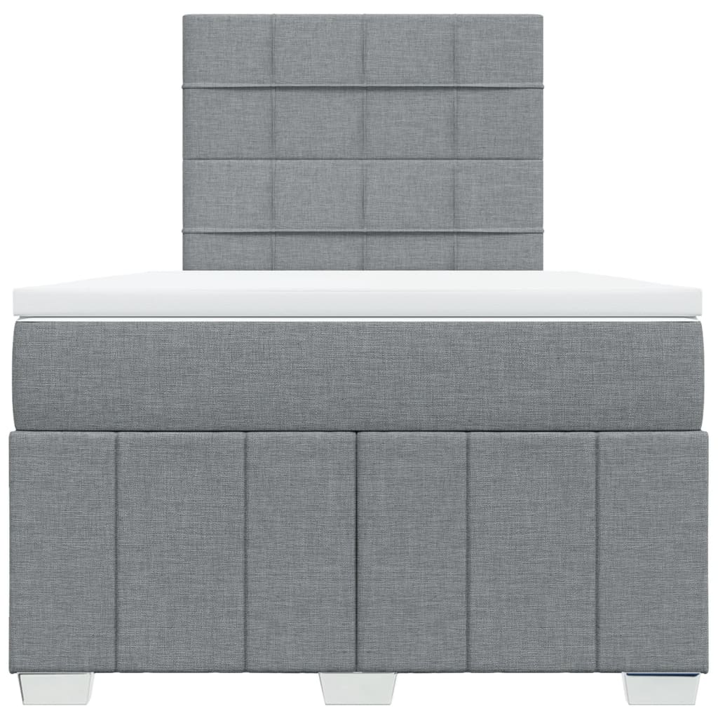 Boxspring met matras stof lichtgrijs 120x190 cm