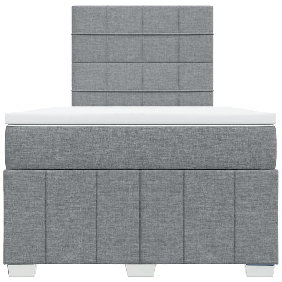 Boxspring met matras stof lichtgrijs 120x190 cm