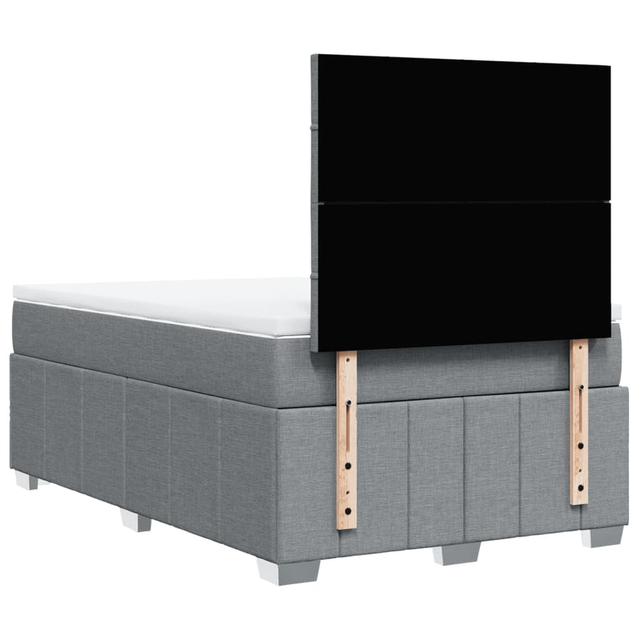 Boxspring met matras stof lichtgrijs 120x190 cm