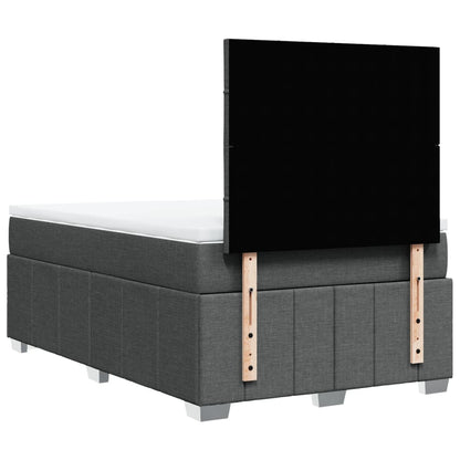 Boxspring met matras stof donkergrijs 120x190 cm