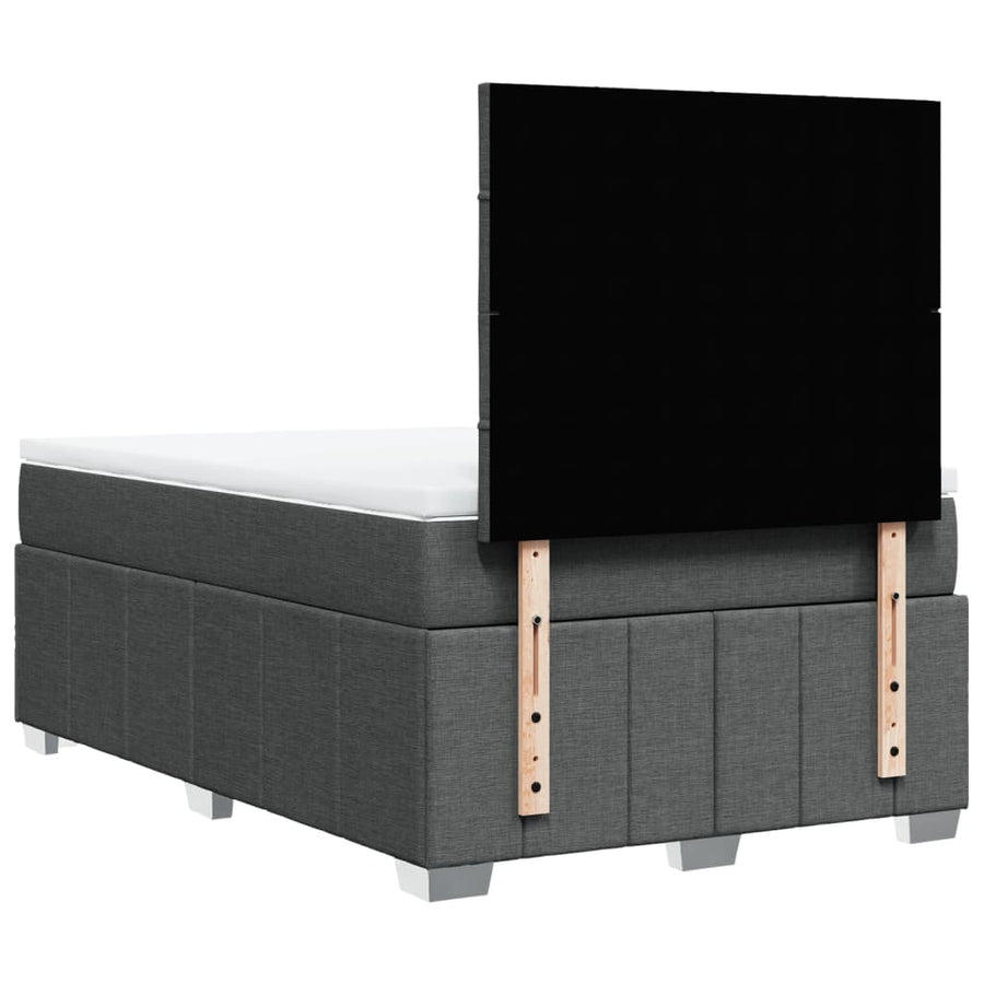 Boxspring met matras stof donkergrijs 120x190 cm