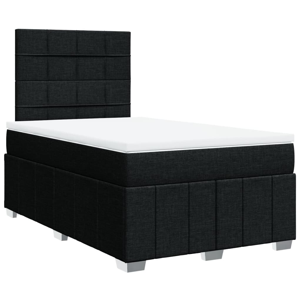 Boxspring met matras stof zwart 120x190 cm