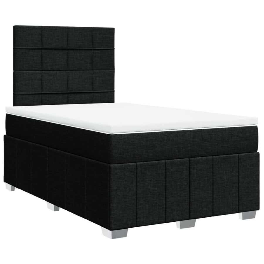 Boxspring met matras stof zwart 120x190 cm
