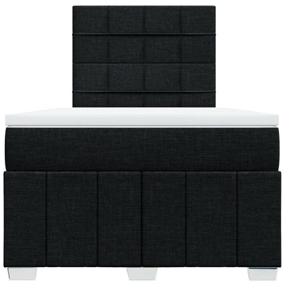 Boxspring met matras stof zwart 120x190 cm