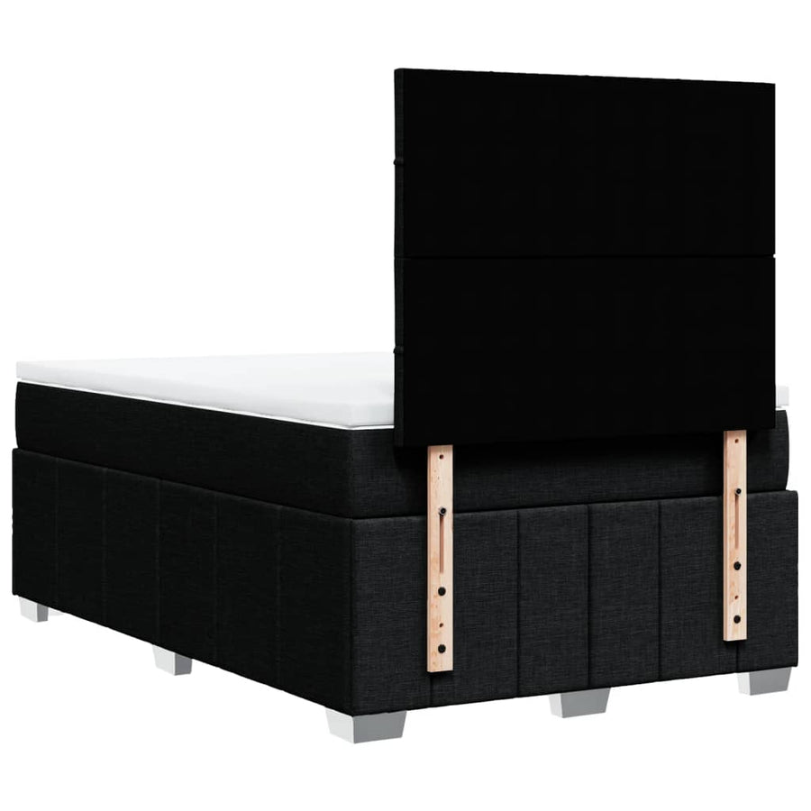 Boxspring met matras stof zwart 120x190 cm