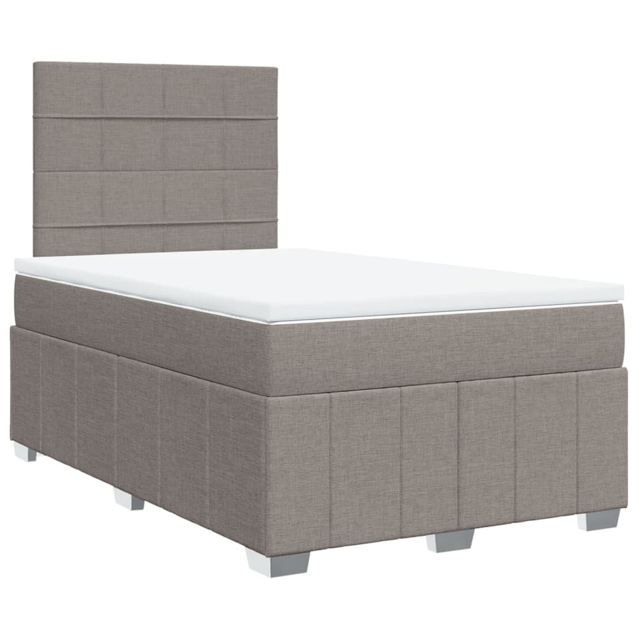 Boxspring met matras stof taupe 120x190 cm