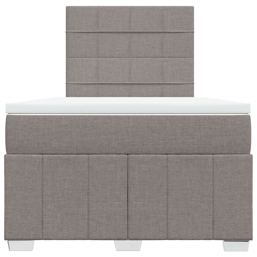 Boxspring met matras stof taupe 120x190 cm