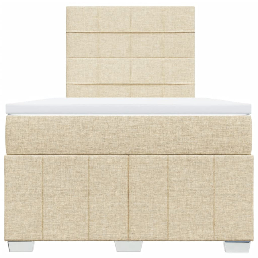 Boxspring met matras stof crèmekleurig 120x190 cm