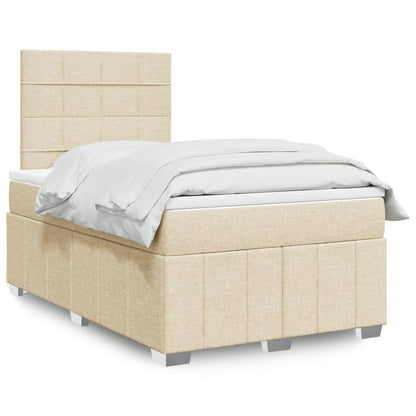 Boxspring met matras stof crèmekleurig 120x190 cm