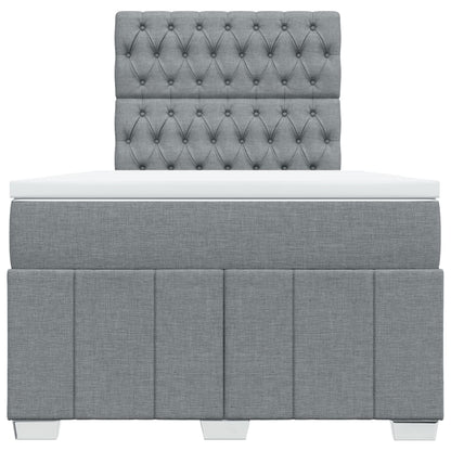 Boxspring met matras stof lichtgrijs 120x190 cm