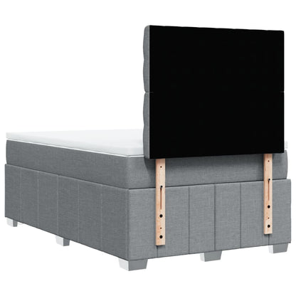 Boxspring met matras stof lichtgrijs 120x190 cm