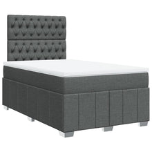 Boxspring met matras stof donkergrijs 120x190 cm