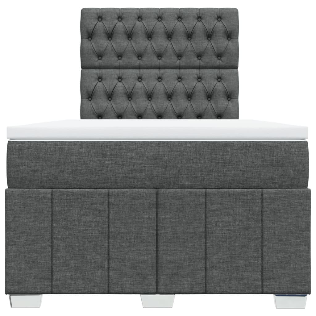 Boxspring met matras stof donkergrijs 120x190 cm