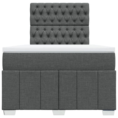 Boxspring met matras stof donkergrijs 120x190 cm