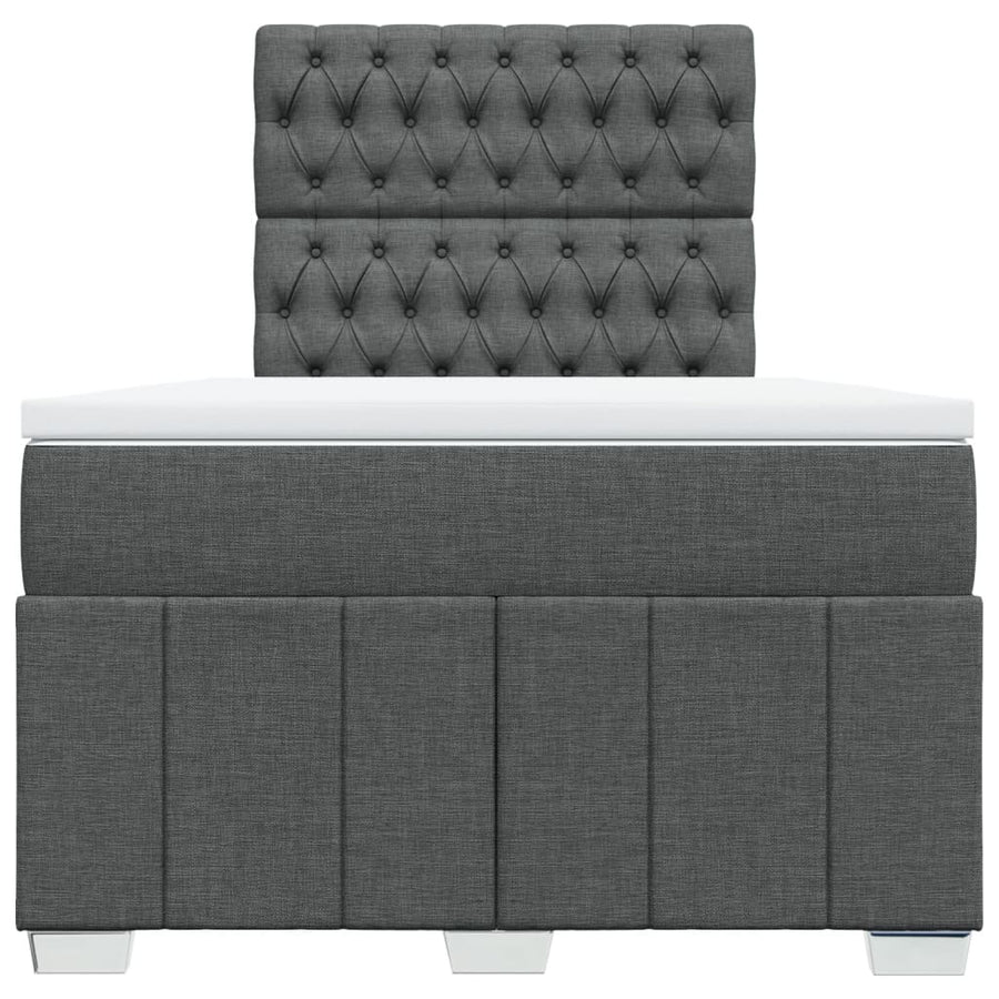 Boxspring met matras stof donkergrijs 120x190 cm