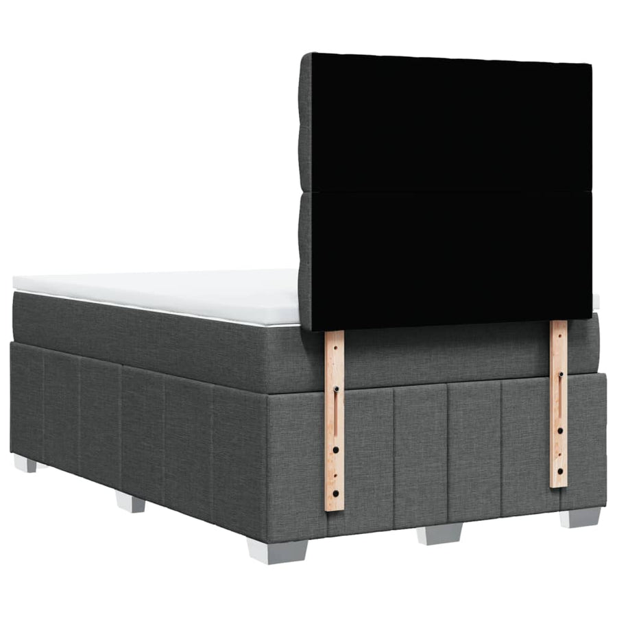 Boxspring met matras stof donkergrijs 120x190 cm