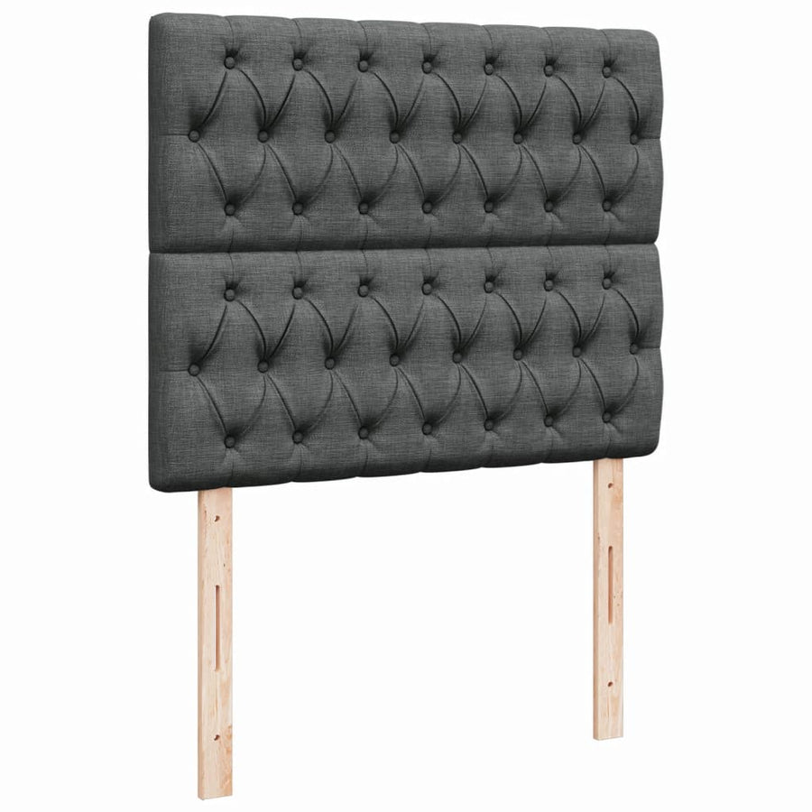 Boxspring met matras stof donkergrijs 120x190 cm