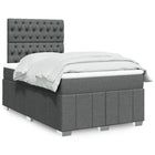 Boxspring met matras stof donkergrijs 120x190 cm