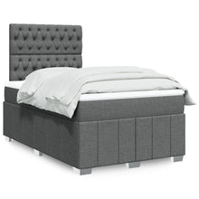 Boxspring met matras stof donkergrijs 120x190 cm