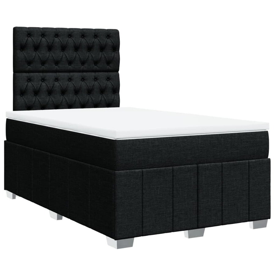 Boxspring met matras stof zwart 120x190 cm