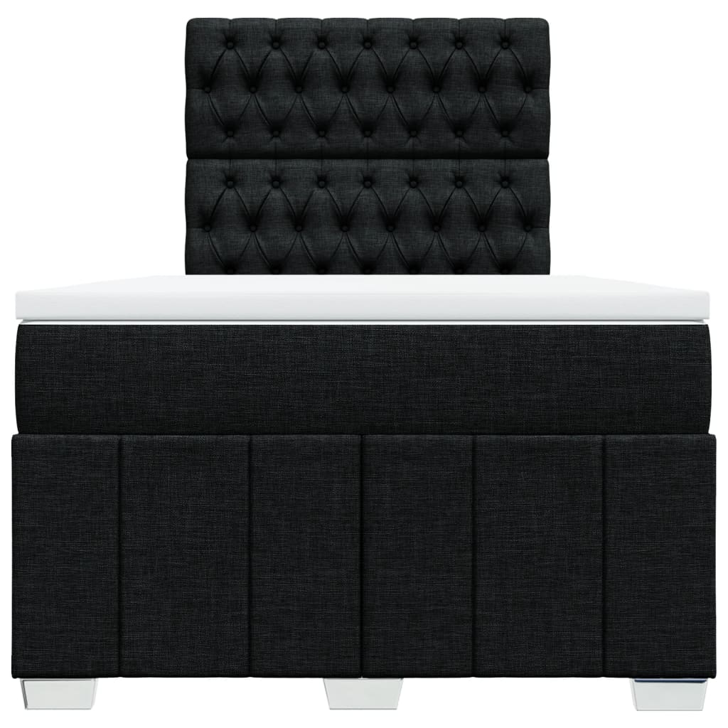 Boxspring met matras stof zwart 120x190 cm