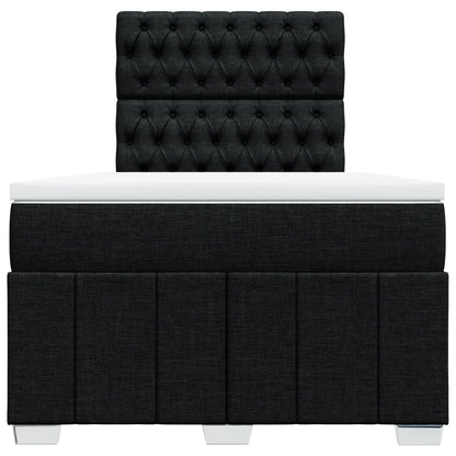 Boxspring met matras stof zwart 120x190 cm