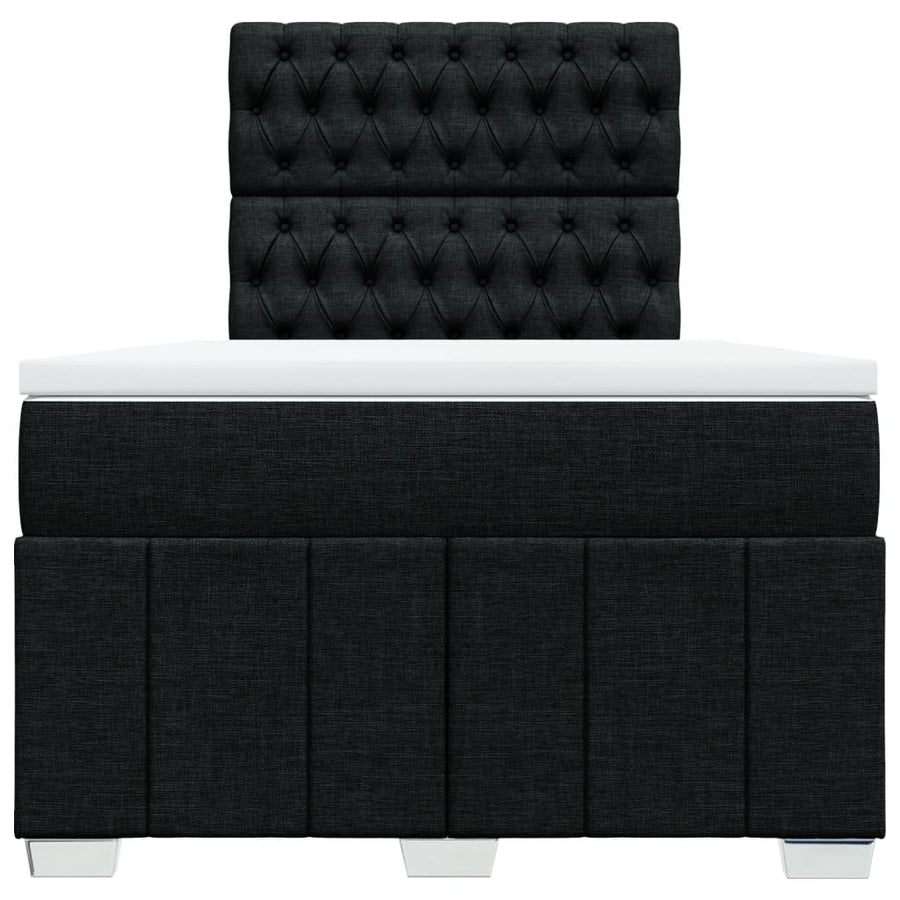 Boxspring met matras stof zwart 120x190 cm