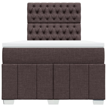 Boxspring met matras stof donkerbruin 120x190 cm